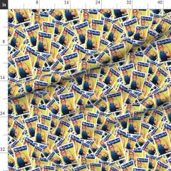 Various Fabrics by the Yard or Fat Quarter Yellow Retro Girl Power Rosie Women Female Workers Wwii Empowerment Custom Printed Fabric by Spoonflower