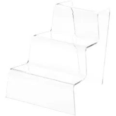 Plymor Clear Acrylic Tapered Display Stairs, 6.5" H x 6" W x 7" D