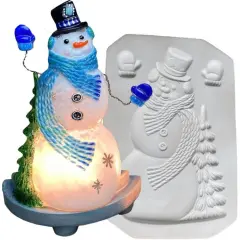11" x 7.5" x 1.25" Large Snowman Glass Fusing Kiln Mold