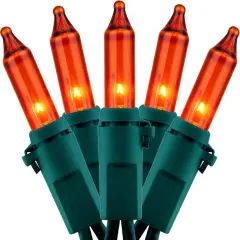 200 Orange Christmas String Lights, Pack of 2 Sets 33 Feet