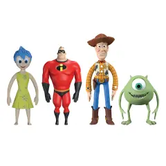 FleXfigs: Pixar - 4 Character Pack - Articulated Action Figures, Flex It - Pose It!, Collectible Movie Toy Miniatures, Licensed, Kids Ages 3+