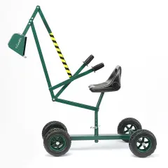 Trimate: Sandbox Ride-On Excavator - Hunter Green - Wheeled Metal Outdoor Digging Toy, 360 Swivel Seat, Shoveling & Dumping, 88 lb Limit, Kids Age 3+