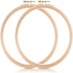2 Pieces Wood Embroidery Hoops, 7 Inch Wooden Cross Stitch Hoops