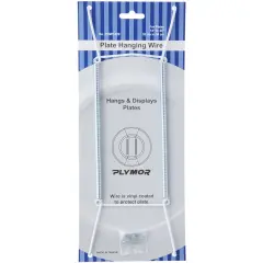 Plymor White Vinyl Finish Wall Mountable Plate Hanger, 11" H x 3.5" W x 0.5" D (For Plates 14" - 20")