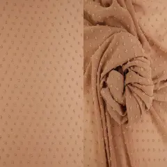 1 Yard Lightweight Swiss Dot Chiffon Fabric Solid Woven Sheer Drapery 57/58" Width TAN