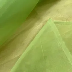 1 Yard Lime Green Crystal Organza Fabric Sheer Shiny Lightweight Polyester 58/59 inches wide