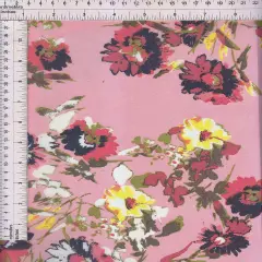 1 Yard High Multi Chiffon Floral Print Woven Fabric Lightweight Sheer 57/58" Width BLUSH