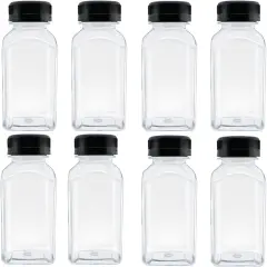 8 Pcs 8 Ounce Plastic Juice Bottles