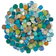 Mosaic Mercantile Glass Pebble Tiles - Beachside Mix, 3 lb