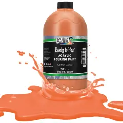Pouring Masters Carrot Cake Ready to Pour Acrylic Pouring Paint - Premium 32-Ounce Pre-Mixed Fluid Acrylic Paint - Fluid Art Supplies for Canvas, Wood, Paper, Tile & Rocks