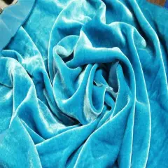1 Yard Silk Rayon Velvet Fabric 45 Inches Width Turquoise