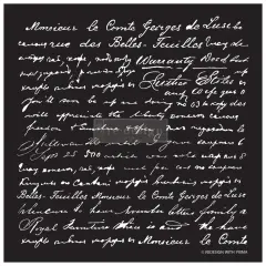 Redesign Stencil - Script 18x21 - sheet size 18"x21", design size 16.1"x16.1"