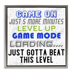 Stupell Industries Game Mode Phrases Framed Floater Canvas Wall Art Design by Kim Allen
