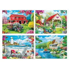 Collections Etc Memory Lane 500-Piece Jigsaw Puzzles - Set of 4