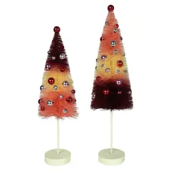 Bethany Lowe 11.0 Inch Valentine Tricolored Trees Valentine Decorative Tree Set , Multi Seasonal Decor Romance Beads Love Multicolored