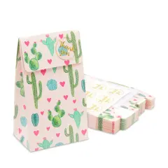 Cactus Goodie Bags for Fiesta Birthday Party Favors (Pink, 24 Pack)