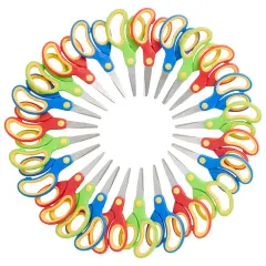 Juvale 24 Pack Blunt Tip Scissors for Kids Ages 3-14 - Classroom Bulk Pack for Crafts, Student DIY Art Projects, School Supplies - Multicolor (5 Inch)