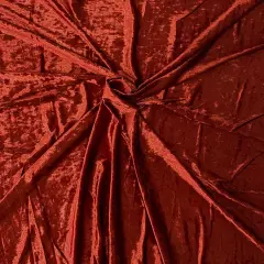 1 Yard Crushed Stretch Velvet Fabric for Apparel Costumes Leggings Tops 60" Width Rust Red