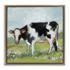 Stupell Industries Black And White Cow Floating Frame By Susan Winget