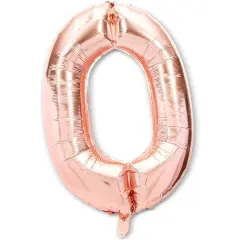 Rose Gold Foil Letter O Party Balloons (40 in, 2 Pack) Pink