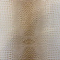 1 Yard 3D Embossed Gator Vinyl Fabric Faux Alligator Upholstery Craft Material Durable 56" Width Light Beige