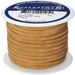 Realeather Suede Lace, 1/8" x 25 yd, Multicolors Available Toast