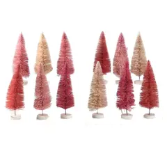 Cody Foster 6.0 Inch Pink Hue Trees Christmas Decorative Tree Set , Christmas Decor Bottle Brush Valentine's Day