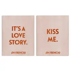 Stupell Industries Modern Love Story Kiss2 pc Canvas Wall Art Set Design by Grace Popp