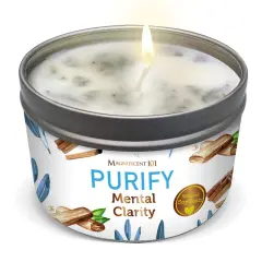 Magnificent 101 Long Lasting Aromatherapy Candle for Mental Clarity & Purity | 6 Oz - 35 Hour Burn | All Natural Soy Wax, Sage, Palo Santo, Lavender & Sandalwood | Meditation & Manifestation Multicolor
