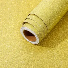 Champagne Gold Glitter Contact Paper Roll for DIY Crafts, Peel and Stick Art Decal for Scrapbooking (17.7 In x 16.5 Ft)