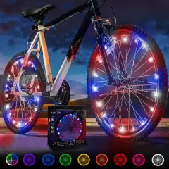 Activ Life Bike Wheel Lights (2 Tire, Patriotic) Brighter and LED Visible from All Angles, for Easter Basket Stuffers, Spring Break Essentials & Beach Vacation, Cool Family Fun, Birthday Gift
