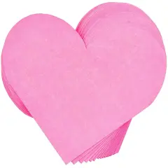 Heart Shaped Paper Napkins for Valentine's Party, Hot Pink (6.5 x 6.5 In, 50 Pack)