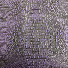 1 Yard Two Tone Gator Faux Leather Vinyl Fabric Upholstery Handbags Durable 56" Width Purple | Black