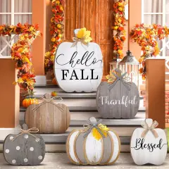 Set of 6 Farmhouse Outdoor Fall Decoration (Dark Color)