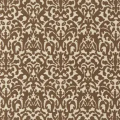 Coffee - Brown Damask Upholstery Fabric 54 Inches"