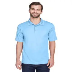 UltraClub&reg; Men's Cool & Dry Mesh&nbsp;Pique Polo COLUMBIA BLUE