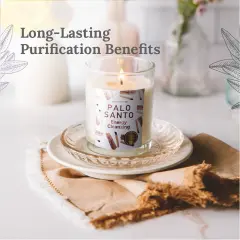 Magnificent 101 Set of 3 Long Lasting Palo Santo Smudge Candles - 42 Hour Burn, 3.5 Oz Each, Made with Soy Wax and Herb, Ideal for House Energy Cleansing, Meditation & Manifestation Multicolor