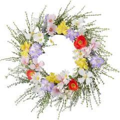 Summer 20 Inch Wreath for Front Door Decor, Hang on Indoor Walls and Windows, Decorations for Home, Porch, and Farmhouse