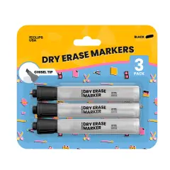 Dry Erase Markers Black Chisel &ndash; 3 Pack &ndash; 72 Sets