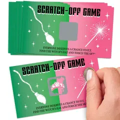 Big Dot of Happiness Witch Party Game Scratch Off Cards, Fun Activity for Kids, Pink and Green Birthday or Halloween Party Game for Girls - 22 Count