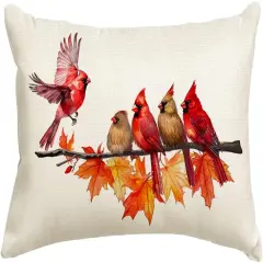 Maple Leaves Decorative Autumn Thanksgiving Harvest Lumbar Cushion Case Decor