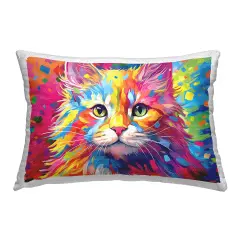 Stupell Industries Modern Patterned Cat Outdoor Pillow, 14 x 7 x 20