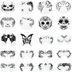 20 Pcs Halloween Face Painting Stencils