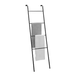 Classic Home, Bath, Bedroom, Closet Leaning Ladder Rack Black