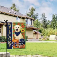 Thanksgiving Fall Garden Yard Banner Labrador Retriever Dog Flag 12x18 Inch