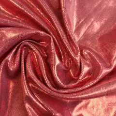 1 Yard Computer Foil Pink/Red Fabric 44/45" Lightweight Polyester for Dancewear & Apparel