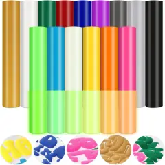 15 Sheets 12 * 10inches 3D Puff Vinyl Include 6 Sheets Glow in The Dark Puffy HTV Vinyl