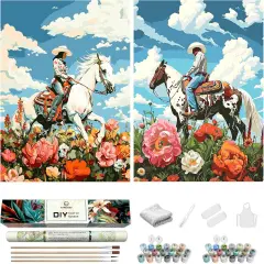 2 Pack Paint by Numbers kit for Adults Beginner and Teens, Adult Paint by Number Kits on Canvas
