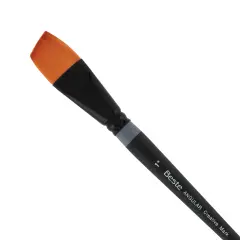 Creative Mark Beste Golden Taklon Angular, 1" Artist Paint Brush, Professional Watercolor Brushes, For Acrylic Painting, Short Handle, Sharp Edges, Hand-Tied & Shaped