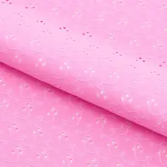 1 Yard Eyelet Jacquard Stretch Fabric 4-Way Floral Polyester Spandex for Dance & Swimwear 53&Prime; Width Pink Sorbet